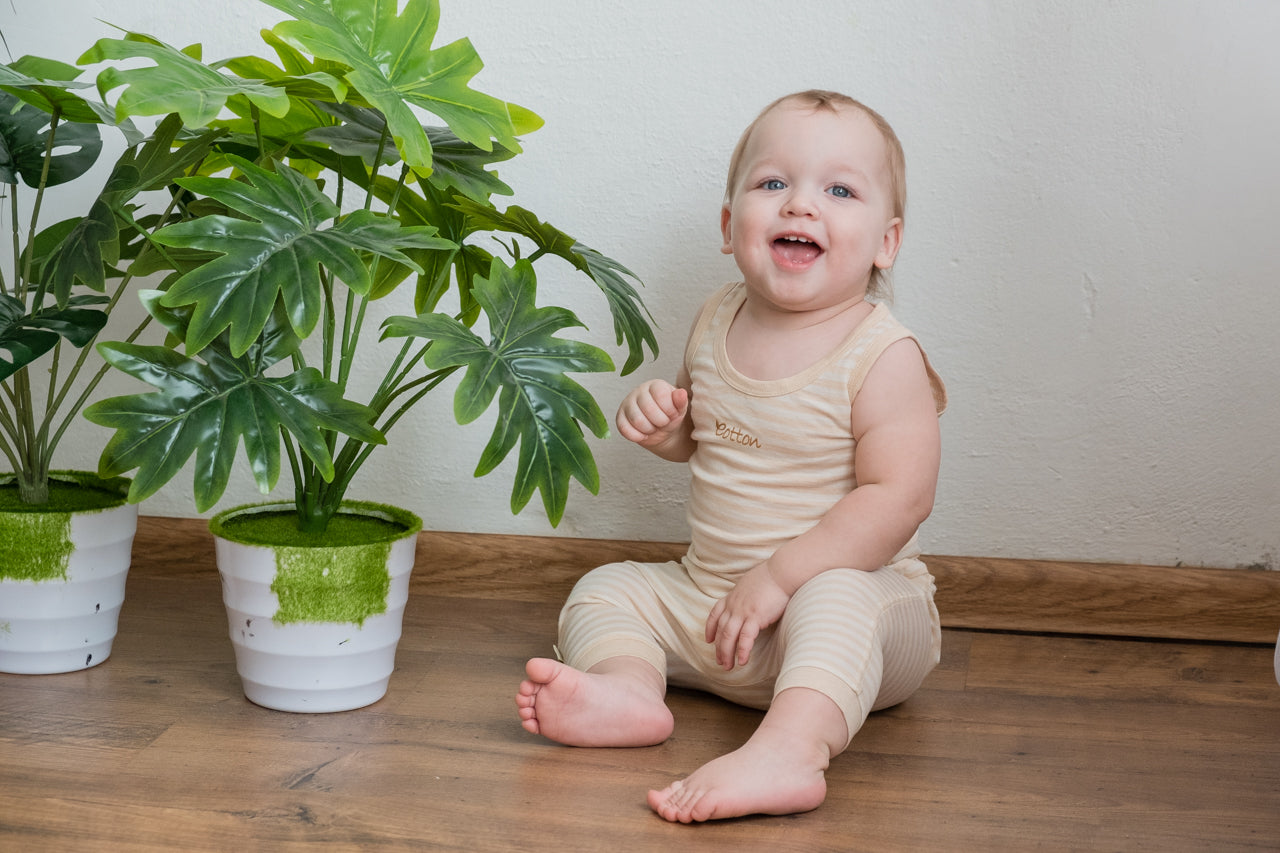 Organic Single Jersey Stripe Summer Baby Trouser