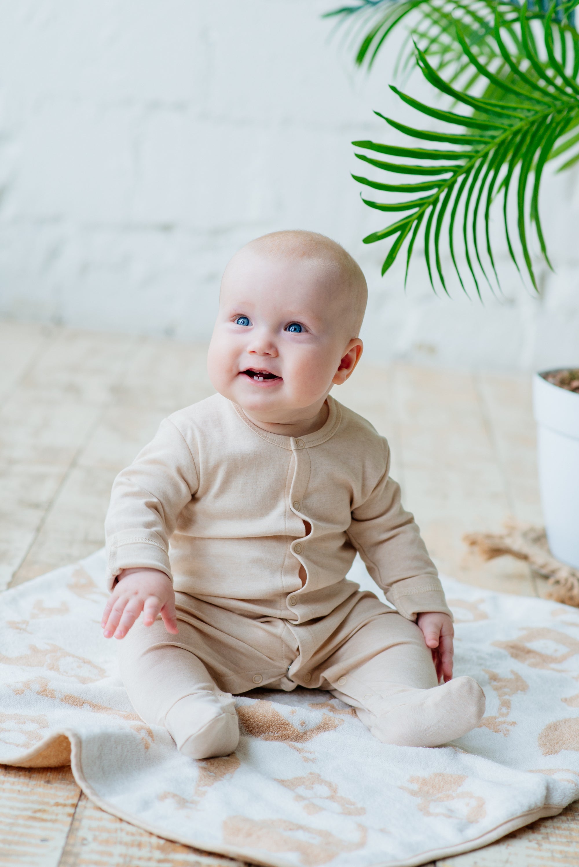 100% Organic Cotton Long Sleeve Sleepsuit