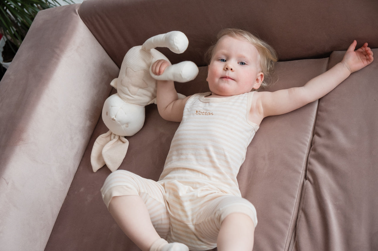 Organic Single Jersey Stripe Summer Baby Trouser