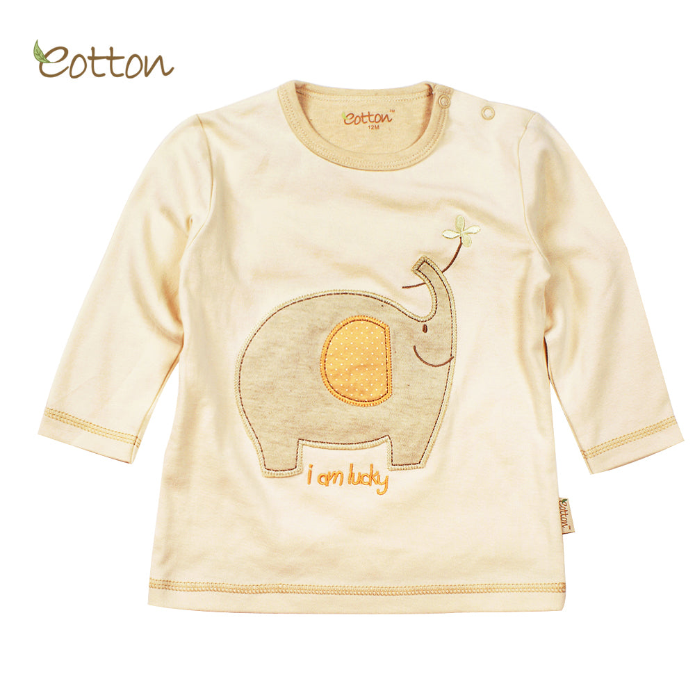 Organic Long Sleeve T-shirt with an Elephant
