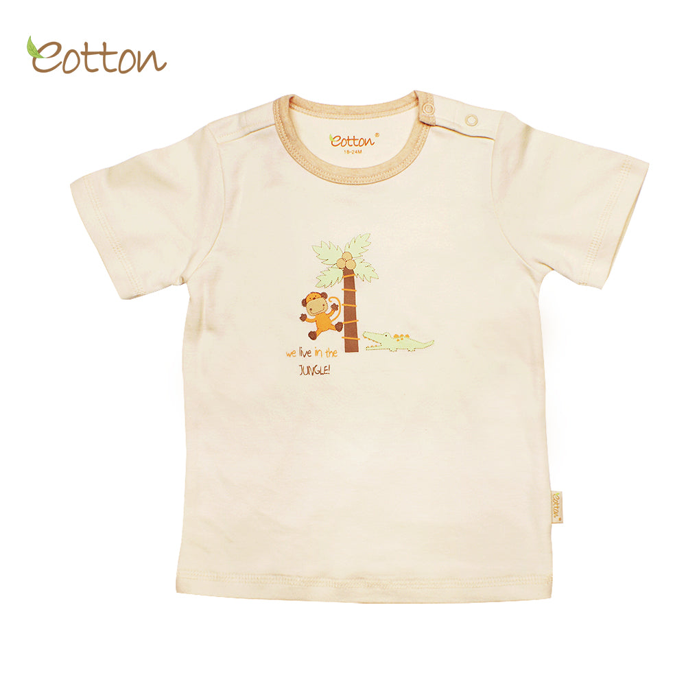 Organic Short Sleeve T-shirt with a Monkey