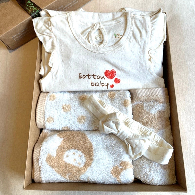 Organic Cotton Love Baby Girl Summer Newborn Gift Set