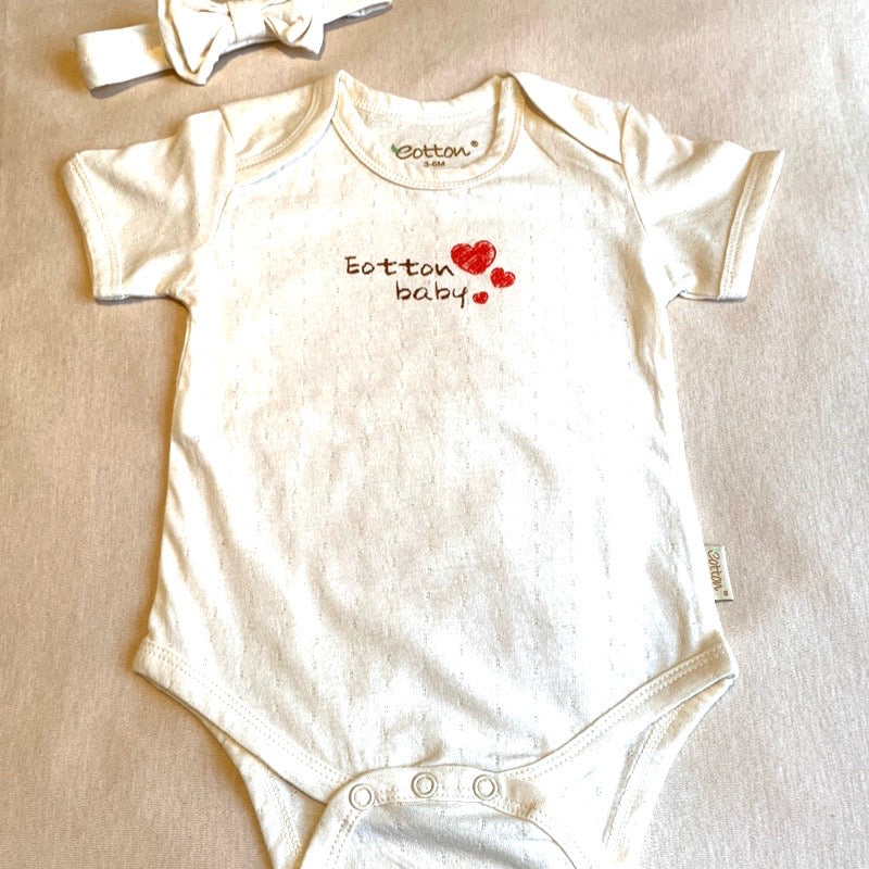 Organic Cotton Love Baby Girl Summer Newborn Gift Set