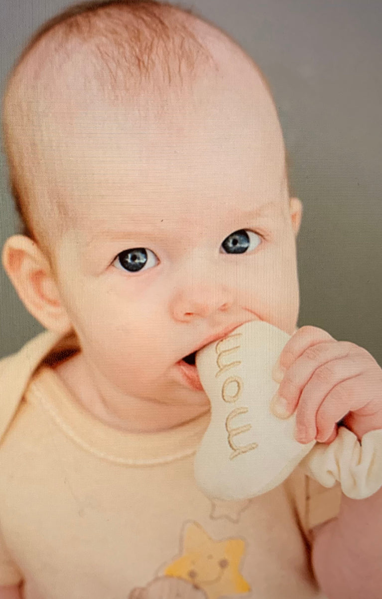 Organic Wrist Rattle "Mom"