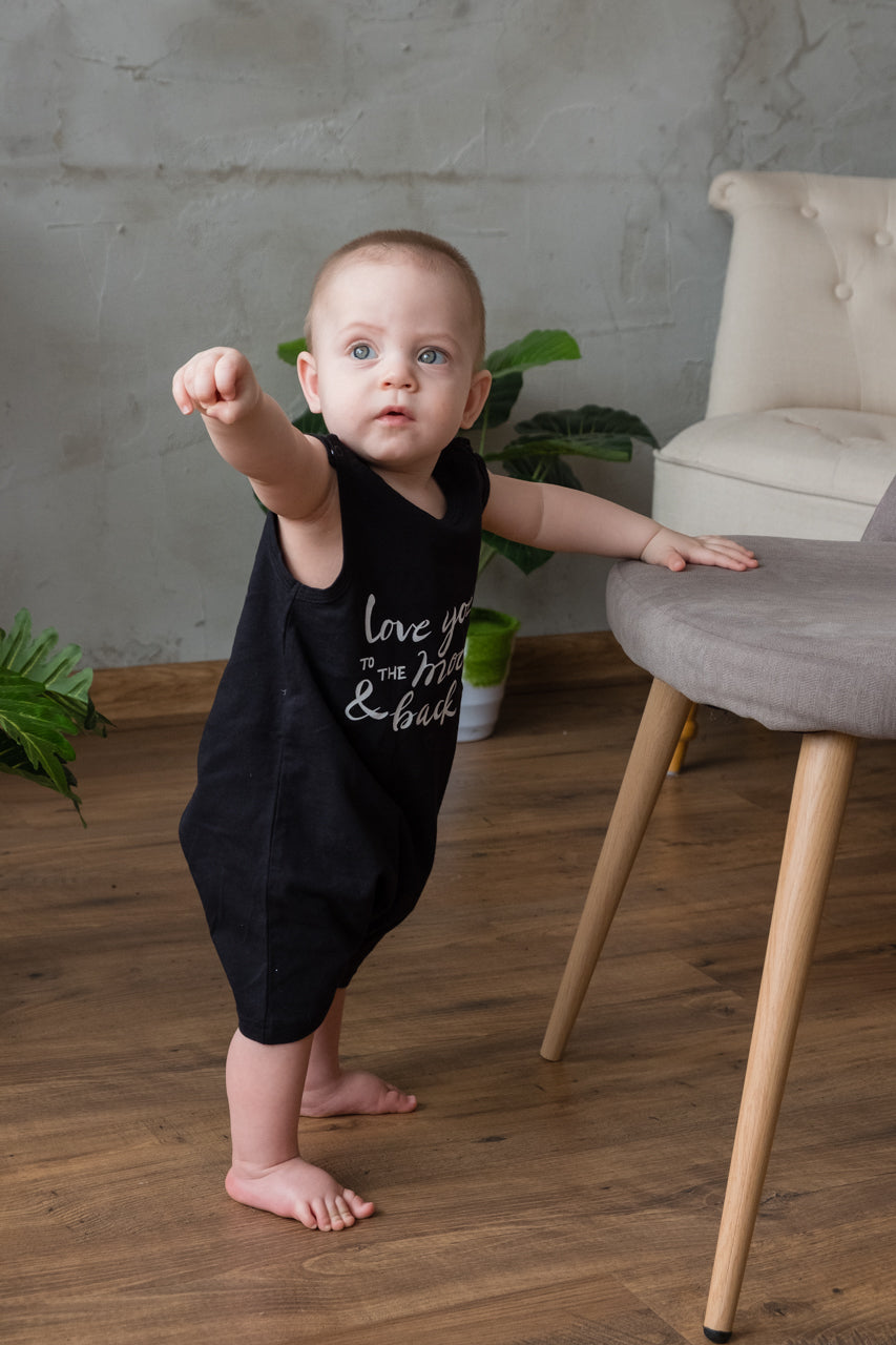 Organic &quot;Love You&quot; Sleeveless Baby Romper
