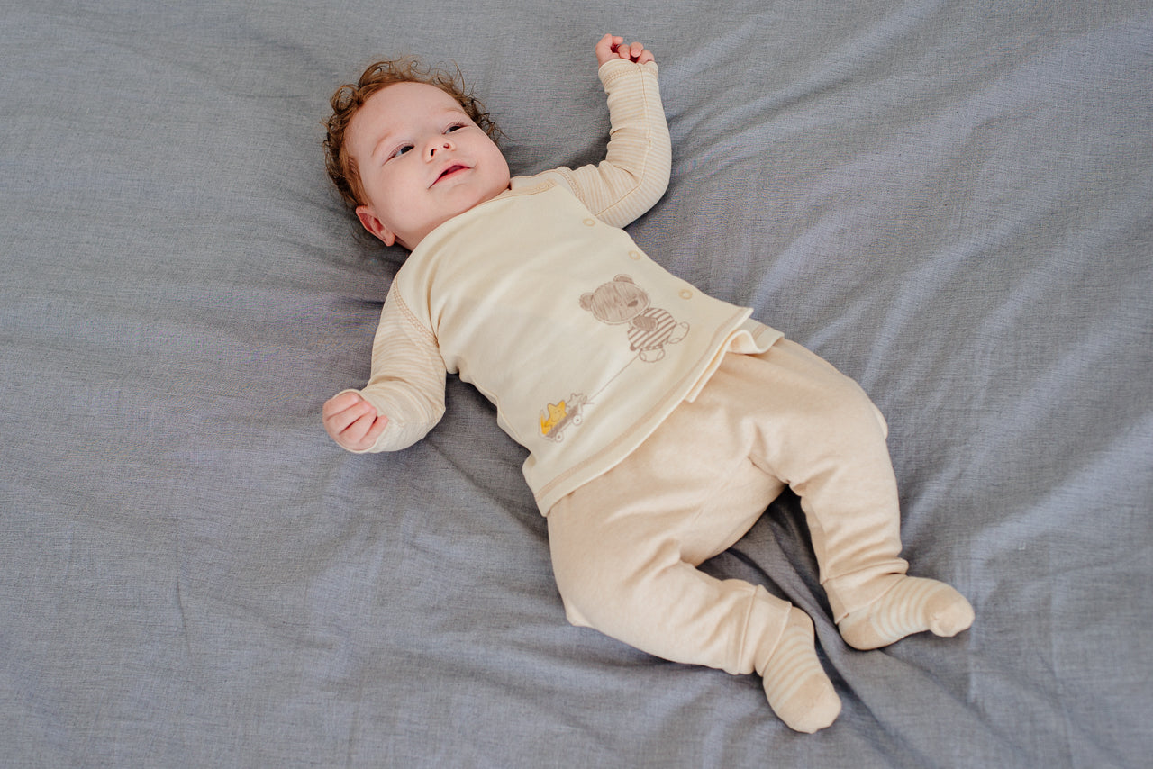 Organic Kimono Top with Bear and Stars