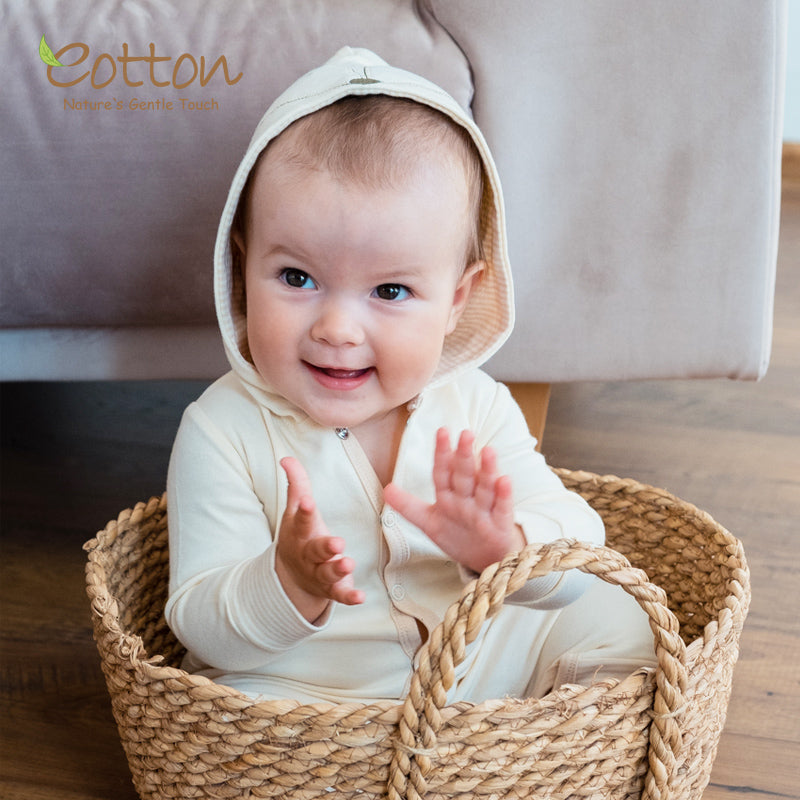 Organic Fox Baby Romper in Milk or Caramel