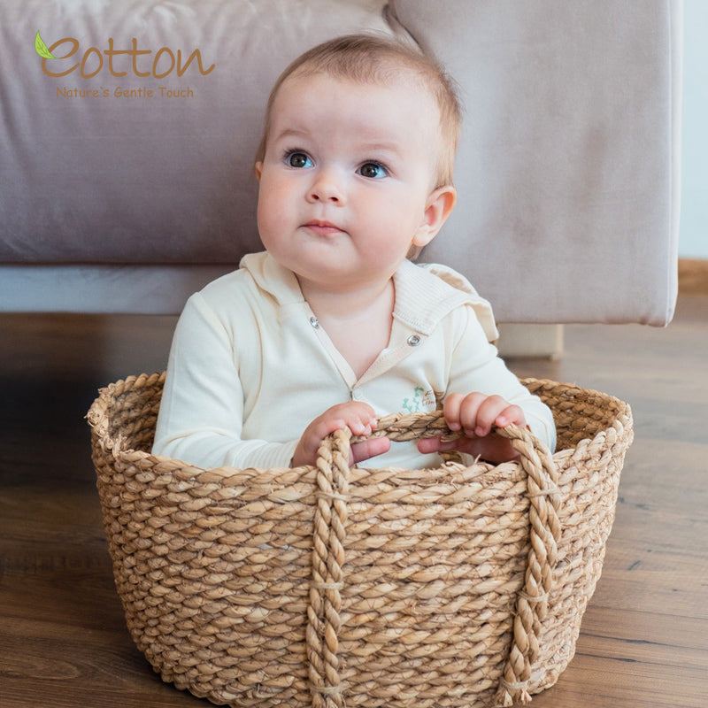 Organic Fox Baby Romper in Milk or Caramel