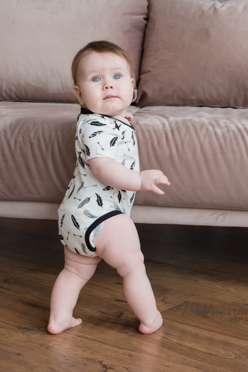 Organic Short Sleeve Feather Bodysuit