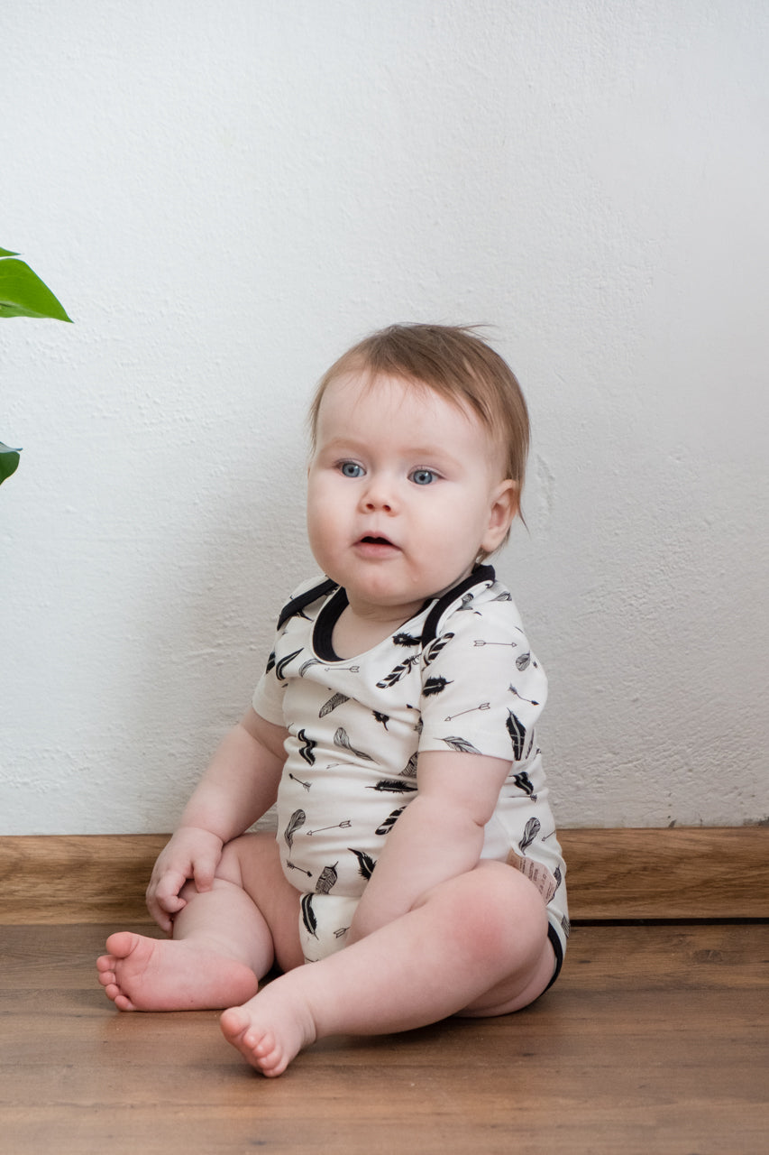 Organic Short Sleeve Feather Bodysuit