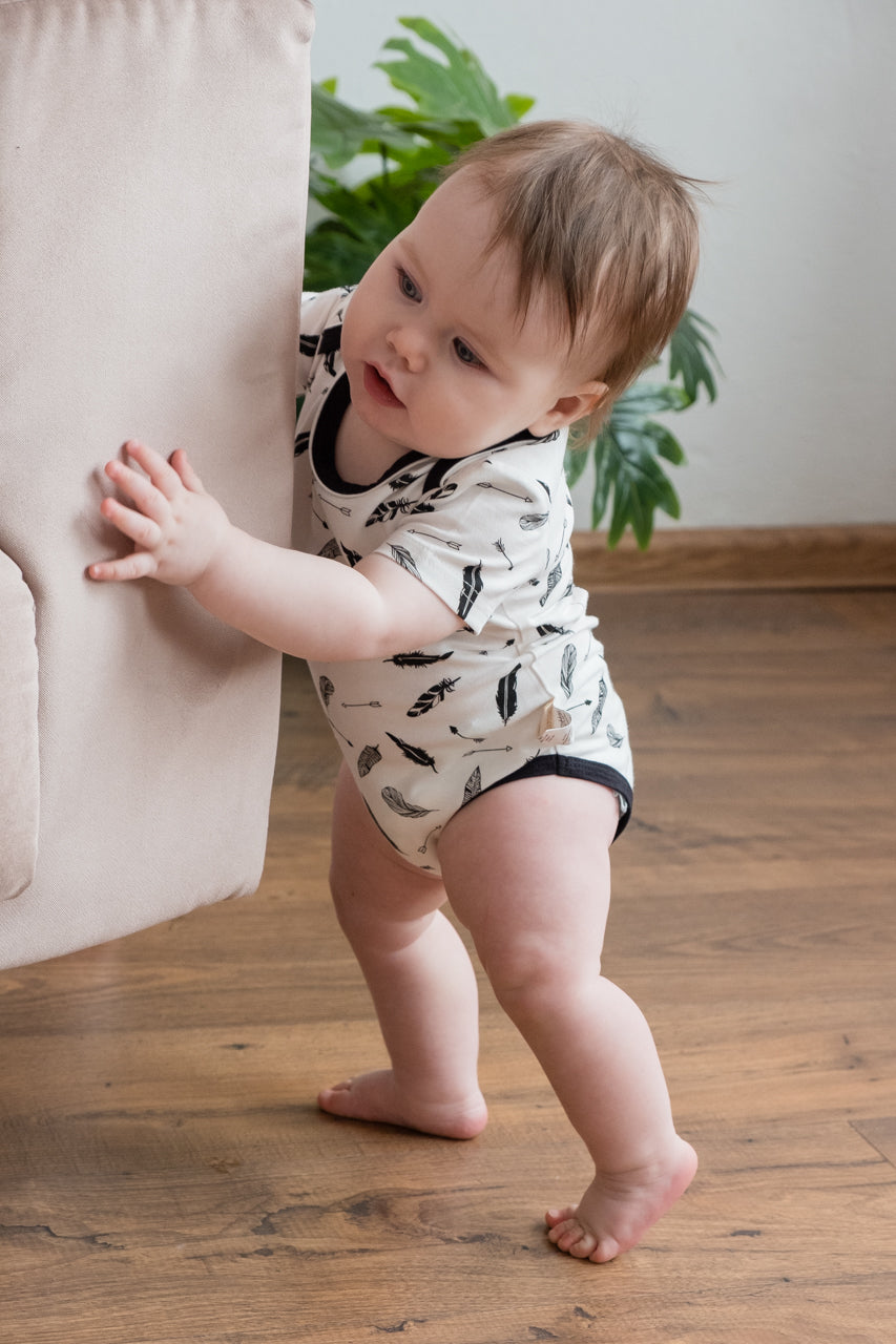 Organic Short Sleeve Feather Bodysuit