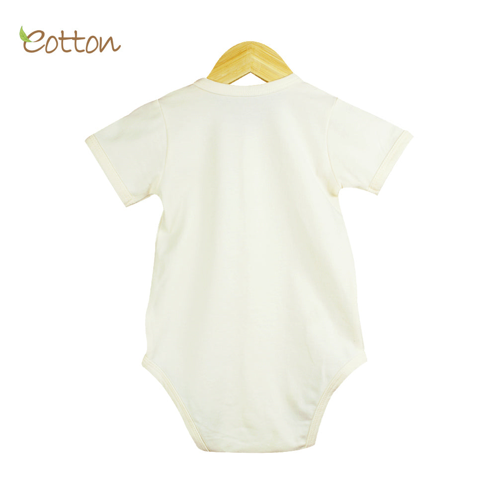 Organic Full Open  Baby Bunny Cream Bodysuit