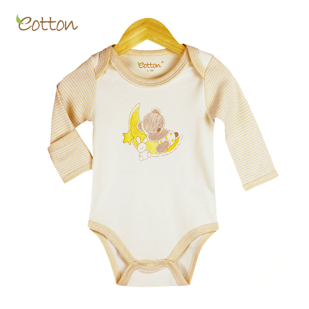Organic Long Sleeve Bodysuit with Bear on the Moon