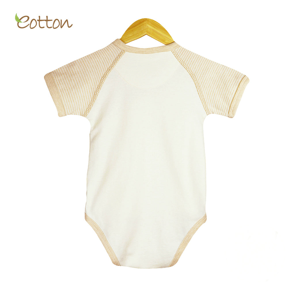 Organic Short Sleeve Kimono Bodysuit with Bear on the Moon.