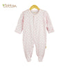 Organic Baby Pale Pink Sleepsuit with Butterflies