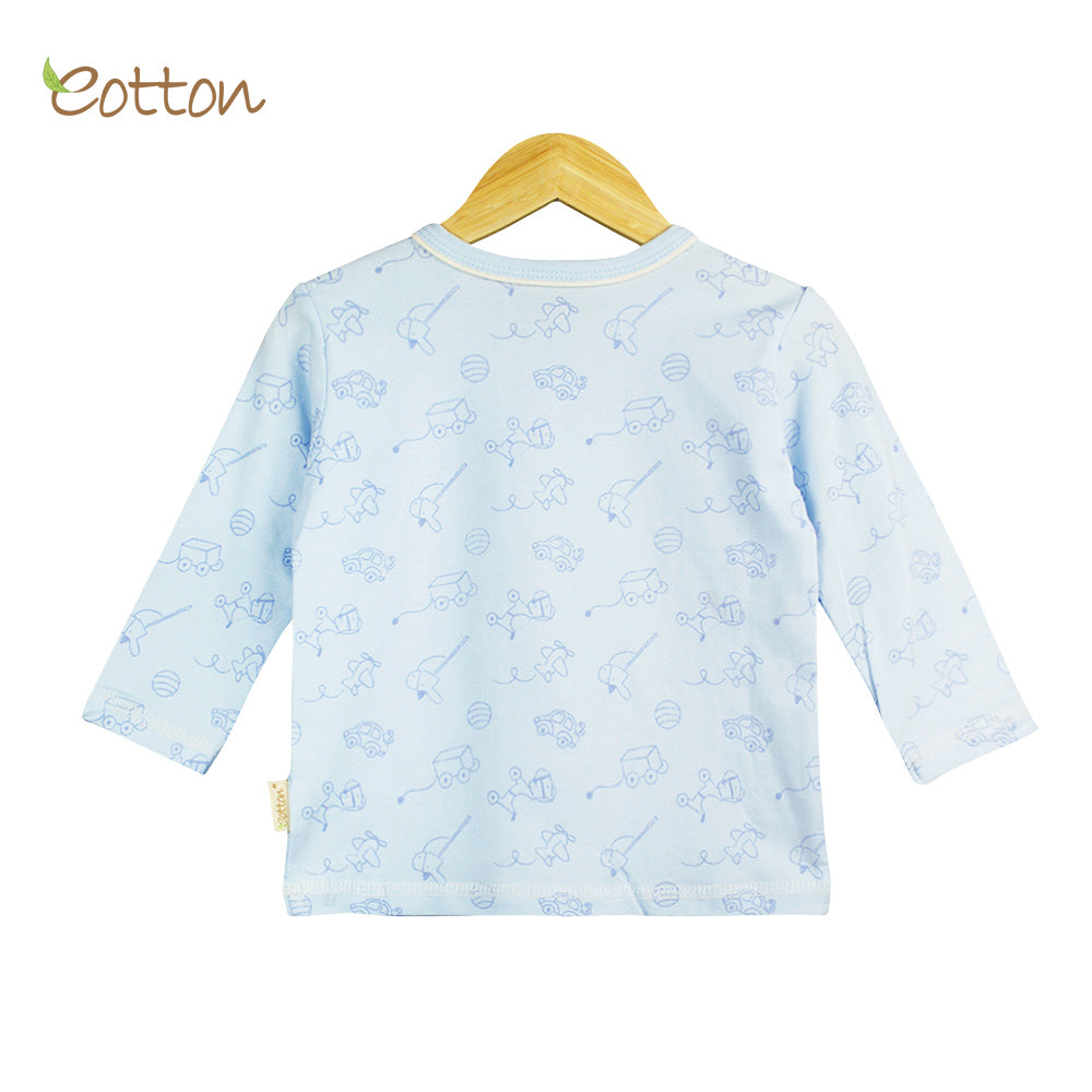 Organic Baby Blue Pyjama Top with Toys.