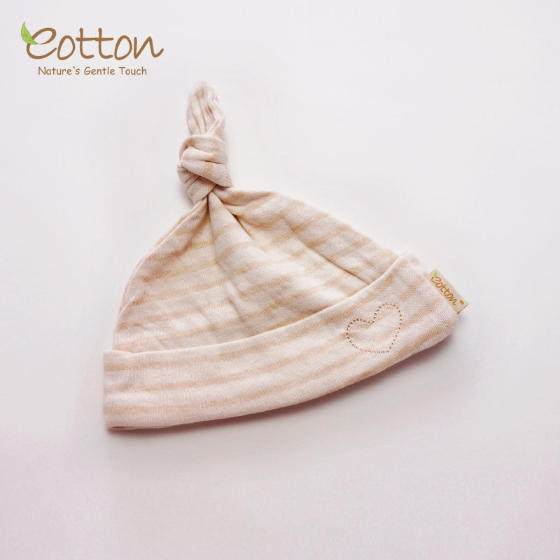 Organic Cotton Stripe Baby Hat with a Knot Detail