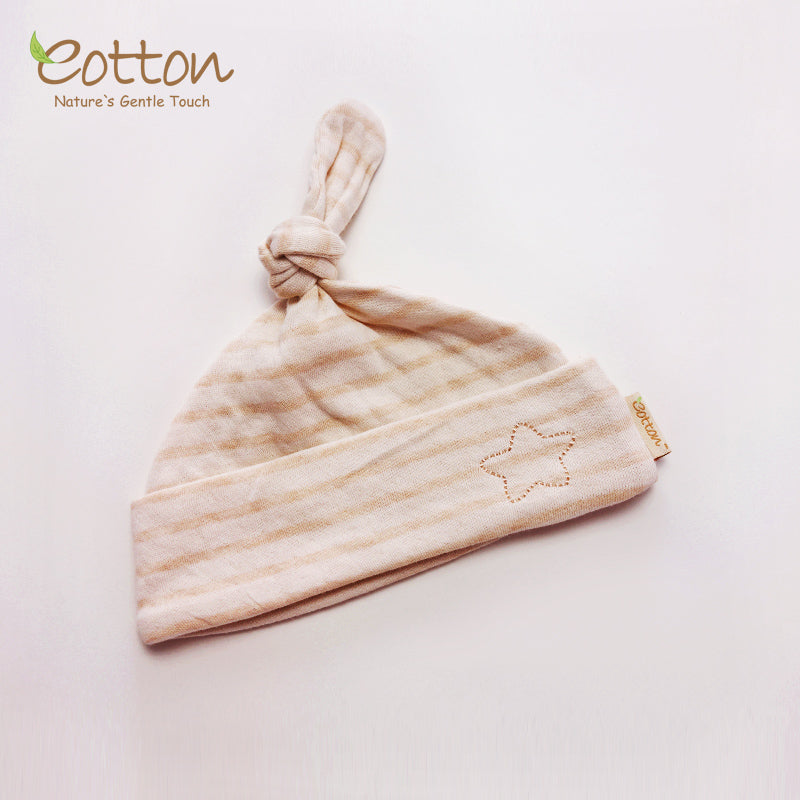Organic Cotton Stripe Baby Hat with a Knot Detail
