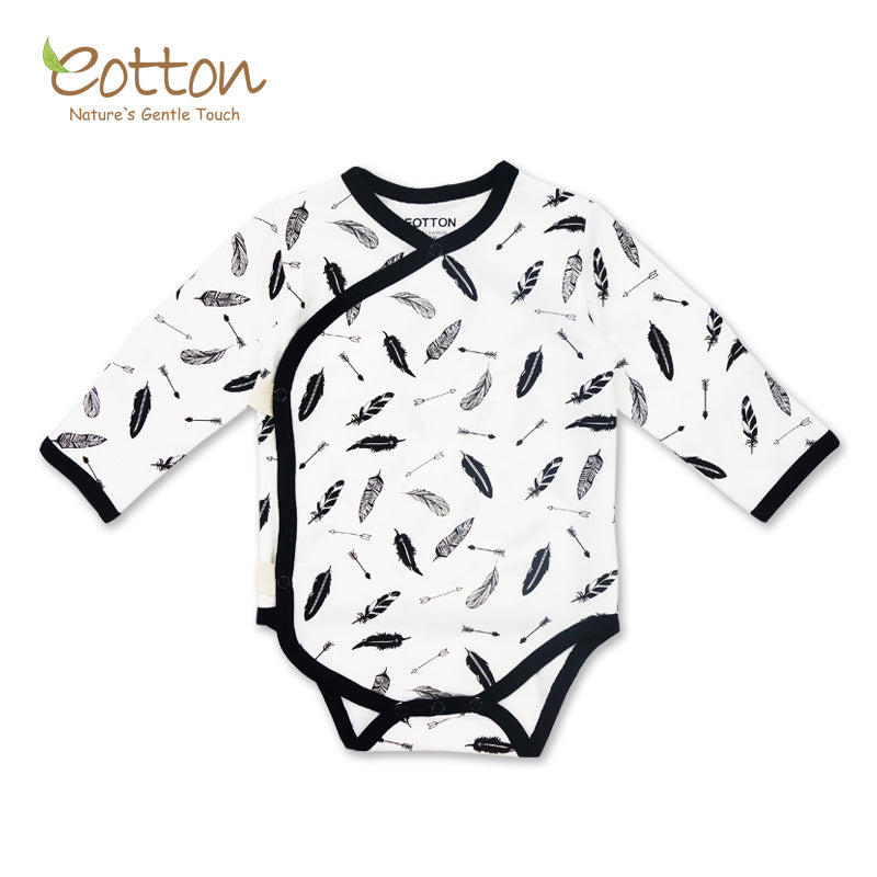 Organic Long sleeve Feather Kimono Bodysuit