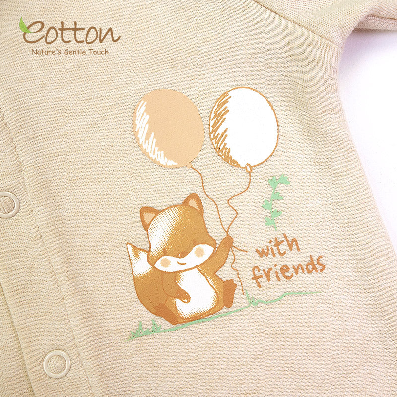 Organic Fox Baby Romper in Milk or Caramel
