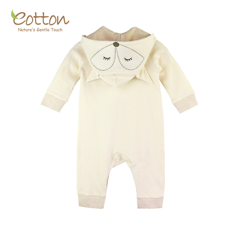 Organic Fox Baby Romper in Milk or Caramel