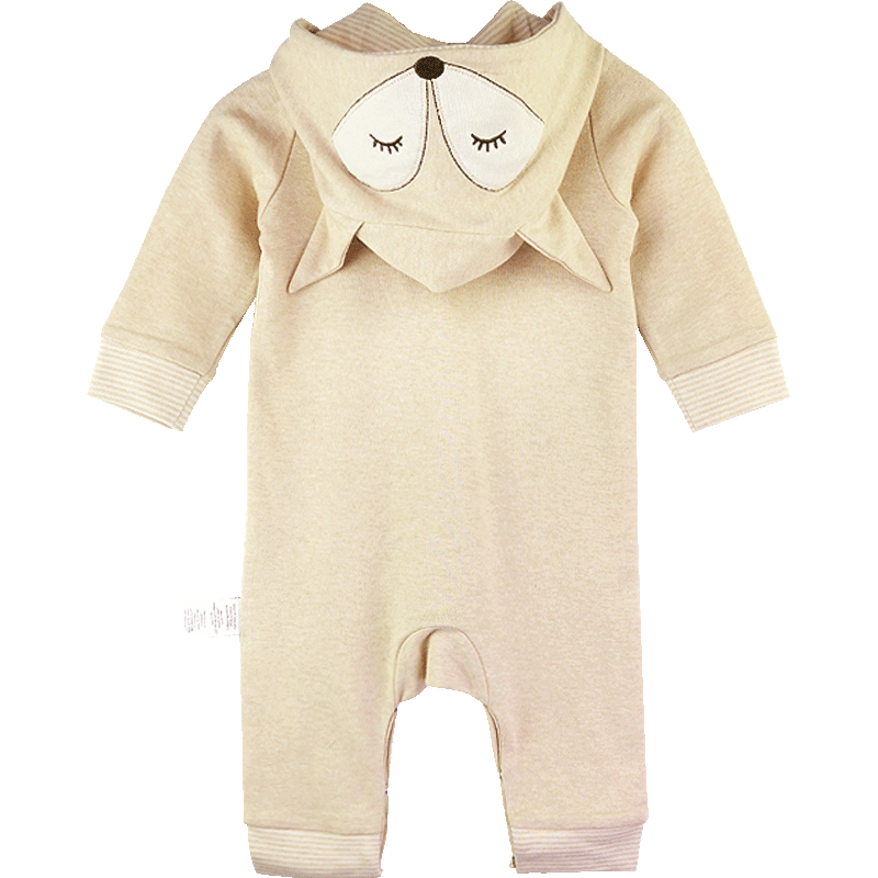 Organic Fox Baby Romper in Milk or Caramel