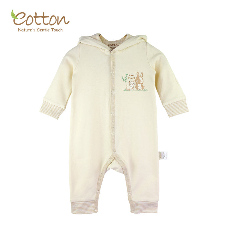 Organic Fox Baby Romper in Milk or Caramel
