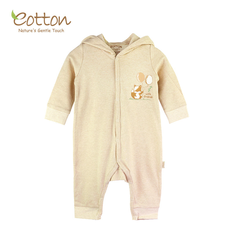 Organic Fox Baby Romper in Milk or Caramel