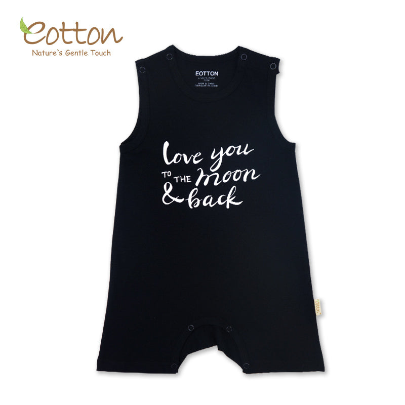 Organic "Love You" Sleeveless Baby Romper