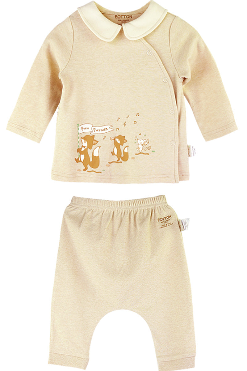 Organic Baby Girl  Set with Little Foxes